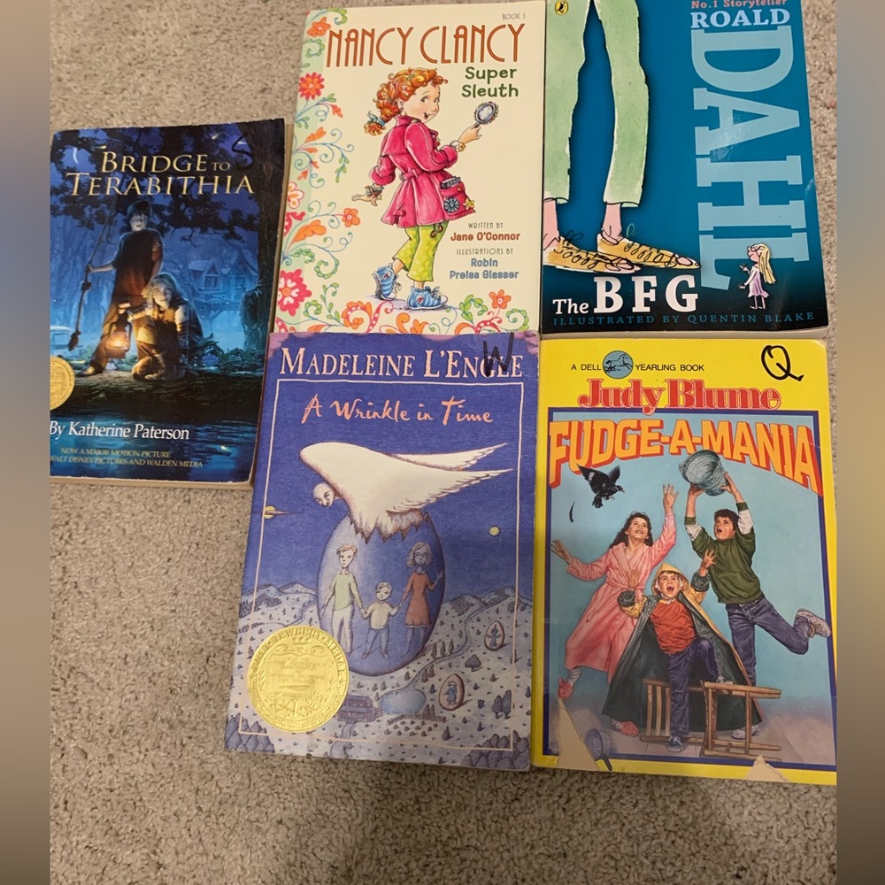 Lot of 5 Vintage Chapter Books for Kids – Fudge-a-Mania, Fancy Nancy, BFG + More